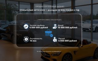 Прибыльный автосалон с доходом 20 млн рублей в год