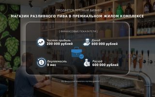 Магазин разливного пива в премиальном жилом комплексе