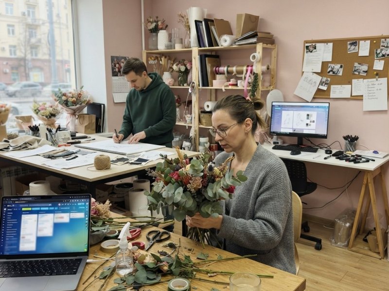 Магазин цветов в Москве с прибылью 1 млн руб. в мес.