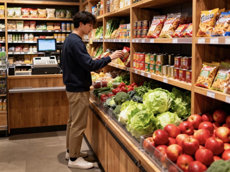 Продуктовый магазин с потоком постоянных клиентов