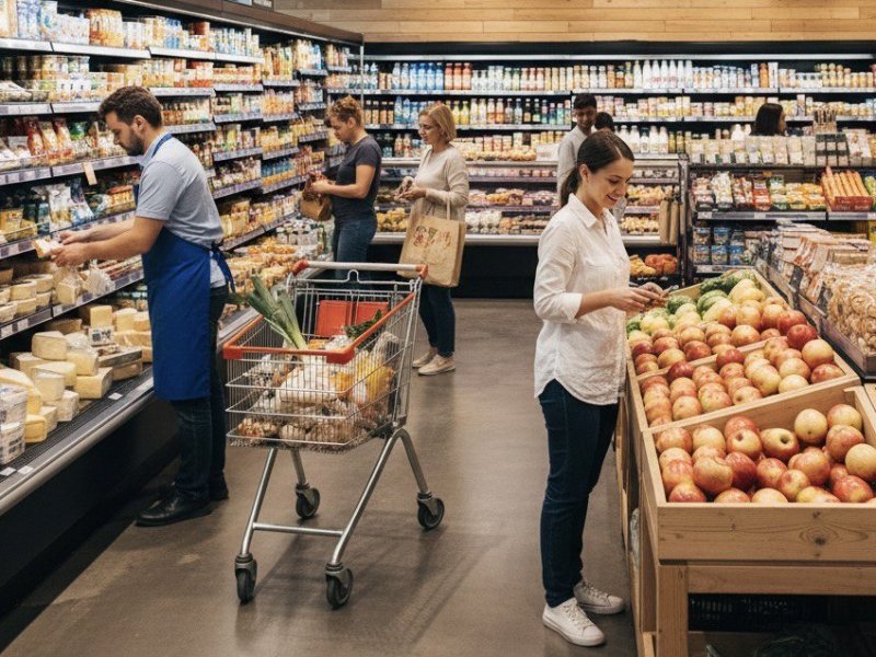 Магазин белорусских продуктов в густонаселенном районе