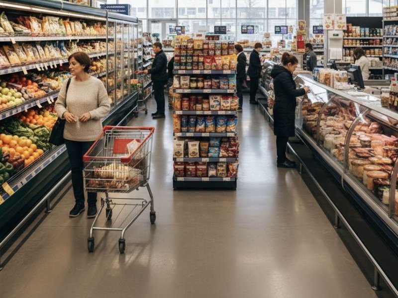 Магазин белорусских продуктов в густонаселенном районе