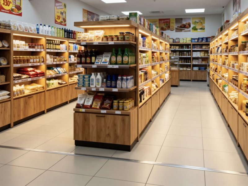 Успешный продуктовый магазин с постоянным потоком покупателей