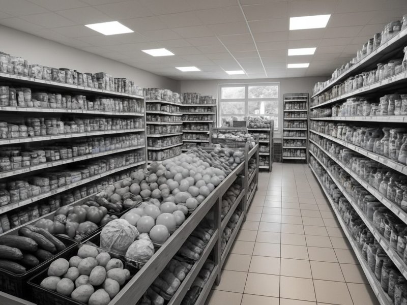 Успешный продуктовый магазин с постоянным потоком покупателей