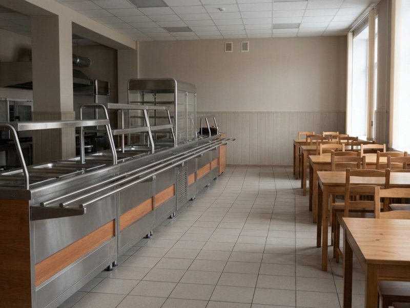 Столовая с действующим производством в оживленном районе
