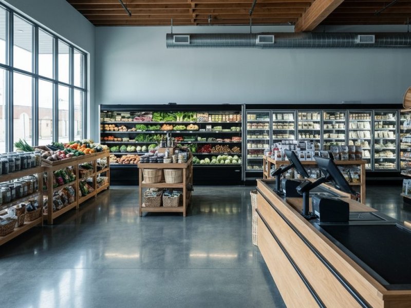 Успешный продуктовый магазин с постоянным потоком клиентов