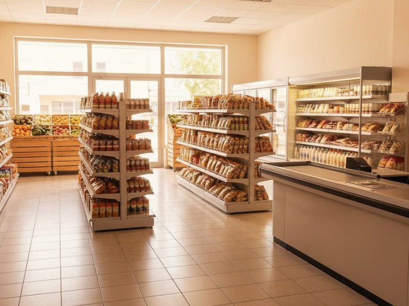 Успешный продуктовый магазин с постоянным потоком клиентов
