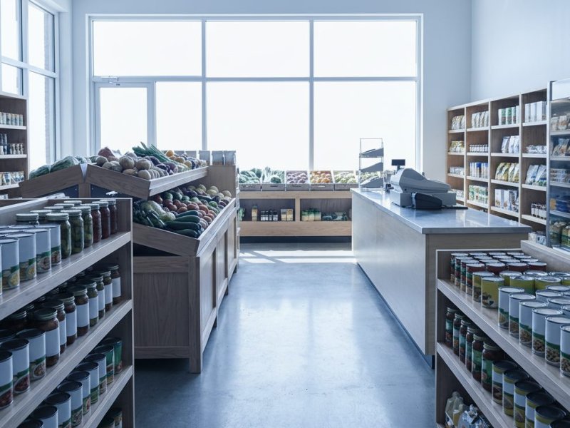 Успешный продуктовый магазин с постоянным потоком клиентов