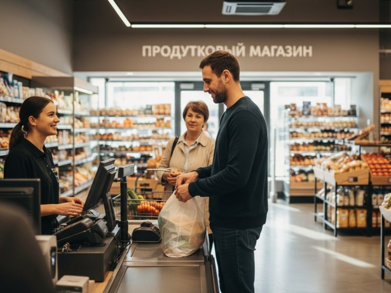 Продуктовый магазин с постоянными покупателями