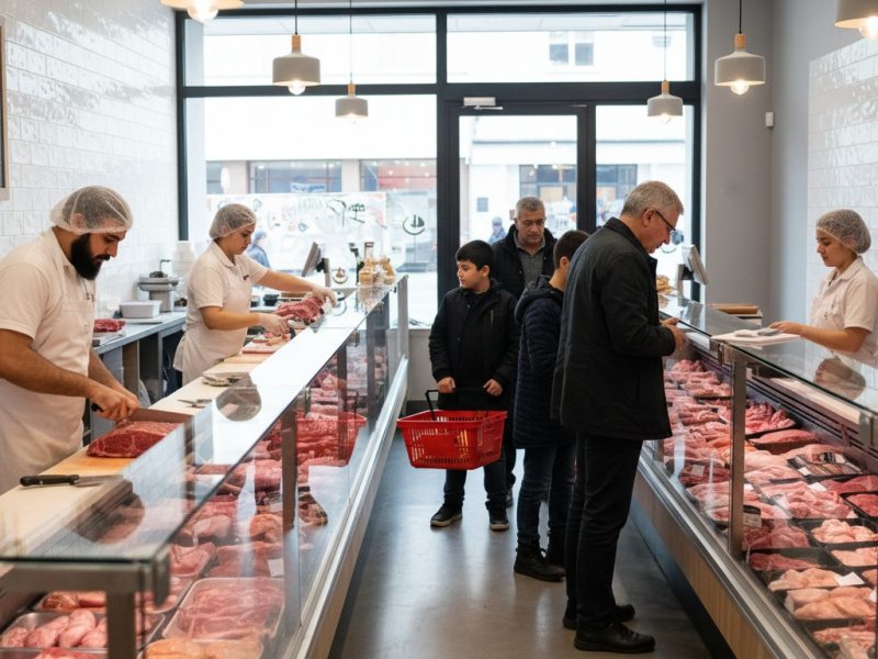 Мясная лавка с халяльной продукцией рядом с метро