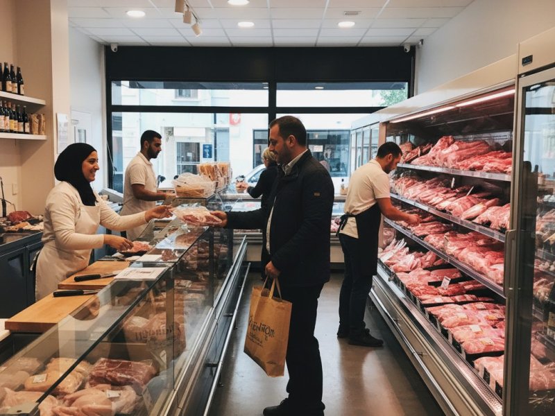 Мясная лавка с халяльной продукцией рядом с метро