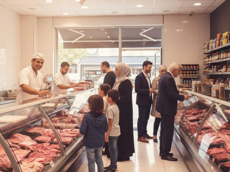 Мясная лавка с халяльной продукцией рядом с метро