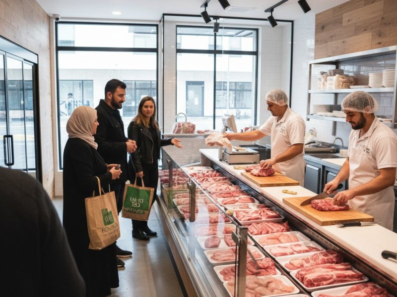 Мясная лавка с халяльной продукцией рядом с метро