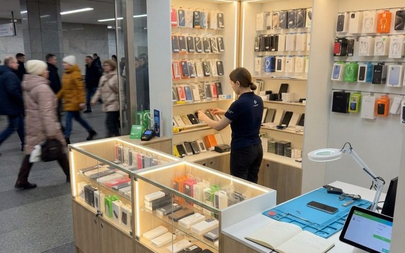 Сеть точек по продаже мобильных аксессуаров в Москве с прибылью 500 тыс. в мес