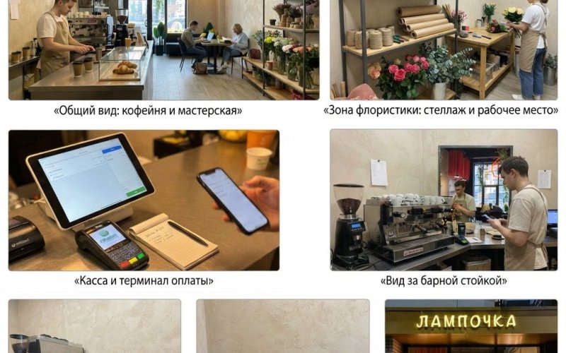 Кофейня с цветочной мастерской в Мытищах с прибылью